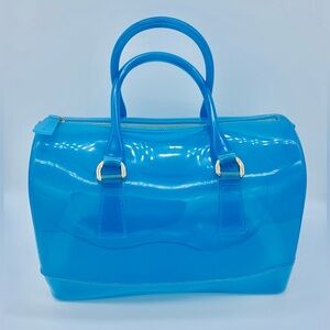Pre-owned blue PVC “JELLY”  duffle hand bag